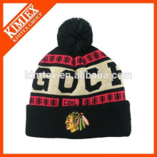 Wholesale winter acrylic custom jacquard beanie